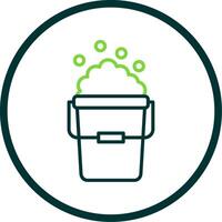 Bucket Line Circle Icon Design vector