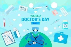 banner of National Doctors Day. vector