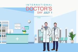 banner of National Doctors Day. vector