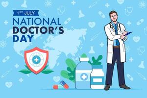 banner of National Doctors Day. vector