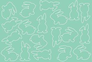 Cute seamless Easter pattern with bunnies on a light green background. Suitable for cards, banners, wrapping paper, textiles and wallpapers vector