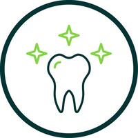 Healthy Tooth Line Circle Icon Design vector
