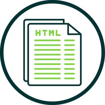 Html File Line Circle Icon Design vector