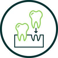 implantes línea circulo icono diseño vector