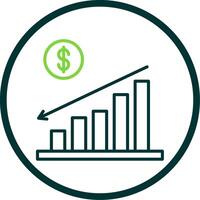 Burndown Line Circle Icon Design vector