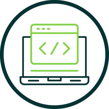 Web Development Line Circle Icon Design vector