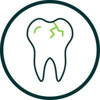 Broken Tooth Line Circle Icon Design vector