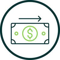 Send Money Line Circle Icon Design vector