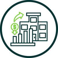 Market Investment Line Circle Icon Design vector