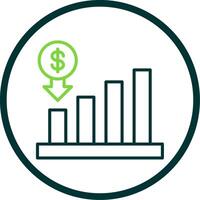 Interest Rate Line Circle Icon Design vector