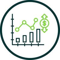Market Fluctuation Line Circle Icon Design vector