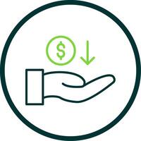 Recieve Money Line Circle Icon Design vector