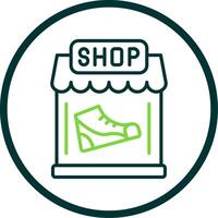 Shoe Shop Line Circle Icon Design vector