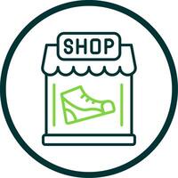 Shoe Shop Line Circle Icon Design vector