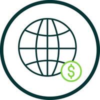 Global Economy Line Circle Icon Design vector