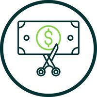 Cutting Line Circle Icon Design vector