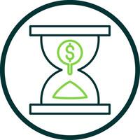 Sand Timer Line Circle Icon Design vector