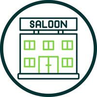 Saloon Line Circle Icon Design vector