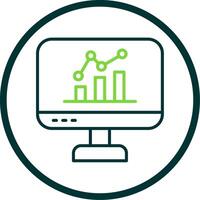 Stock Market Line Circle Icon Design vector