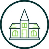 Church Line Circle Icon Design vector
