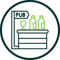 Pub Line Circle Icon Design vector