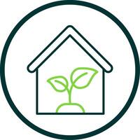 Greenhouse Line Circle Icon Design vector