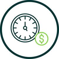 Time Is Money Line Circle Icon Design vector