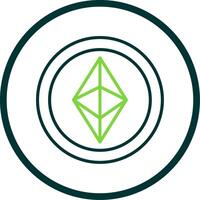 Ethereum Line Circle Icon Design vector