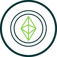 ethereum línea circulo icono diseño vector