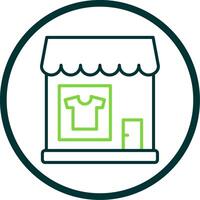 ropa tienda línea circulo icono diseño vector