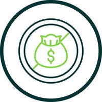 No Money Line Circle Icon Design vector