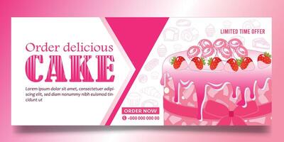 Cake banner design vector