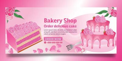 Cake banner design vector
