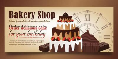 Cake banner design vector