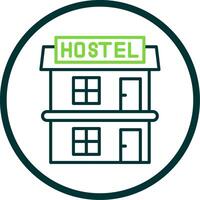 Hostal línea circulo icono diseño vector