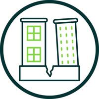 Earthquake Line Circle Icon Design vector