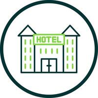 hotel línea circulo icono diseño vector