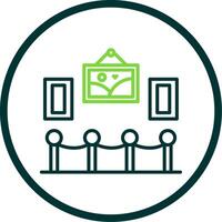 Art Gallery Line Circle Icon Design vector