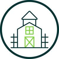 Farmhouse Line Circle Icon Design vector