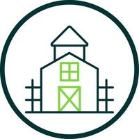 Farmhouse Line Circle Icon Design vector