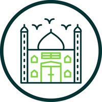 mezquita línea circulo icono diseño vector