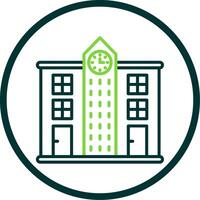 Skyscrapers Line Circle Icon Design vector