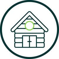 Cabin Line Circle Icon Design vector
