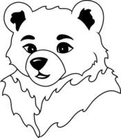 Cartoon bear clipart Animal logo Coloring page book vector