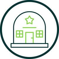 Army Base Line Circle Icon Design vector