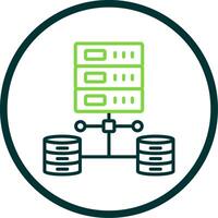 Data Network Line Circle Icon Design vector