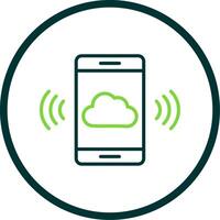 Mobile Cloud Line Circle Icon Design vector