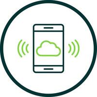 Mobile Cloud Line Circle Icon Design vector