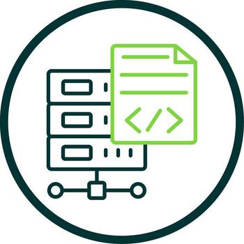 programación idioma línea circulo icono diseño vector