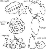 fruits line element design for templates. vector